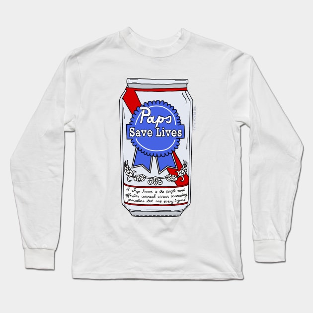 Pap Tests Save Lives - The Peach Fuzz Long Sleeve T-Shirt by ThePeachFuzz